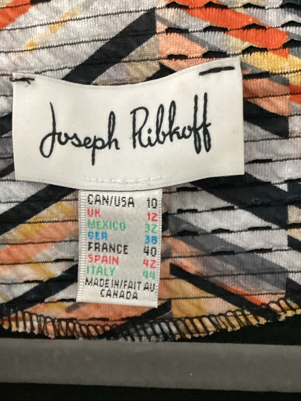 Joseph Ribkoff Chevron-Patterned Multicolor Women's Jacket - Picture 4 of 4